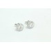 925 Sterling Silver women's Studs Earring white Zircon Stone